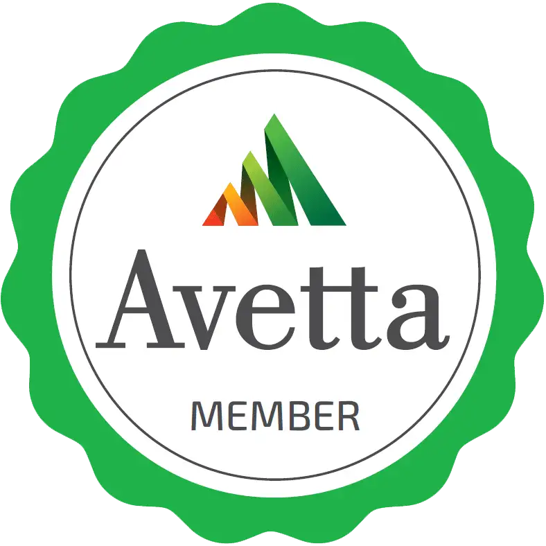 Avetta member certification badge indicating contractor compliance and safety standards